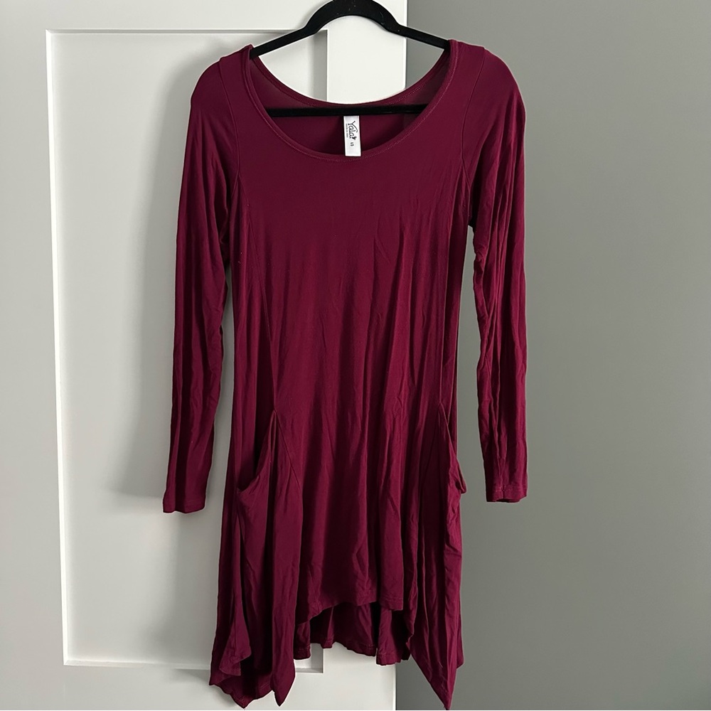 Yala Asymmetrical Hemline Dress Wine